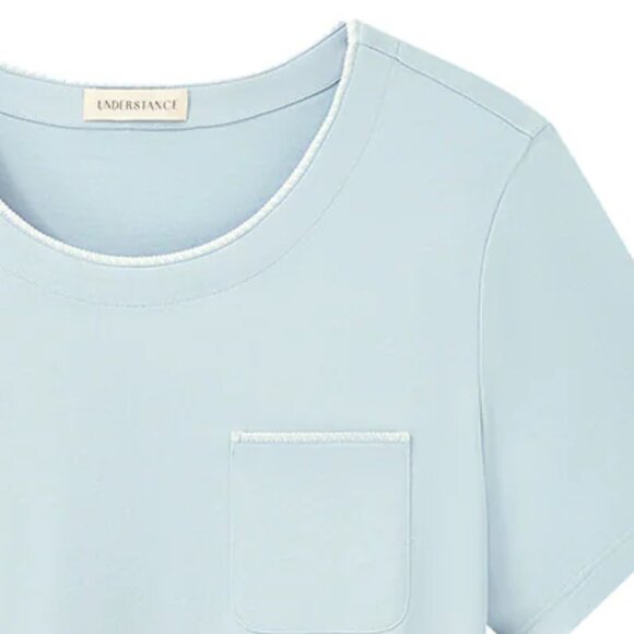 NEW ❤️ 2 Piece  UNDERSTANCE Short Pajama Set in SKY BLUE. Super Comfy Size XL - Picture 3 of 7